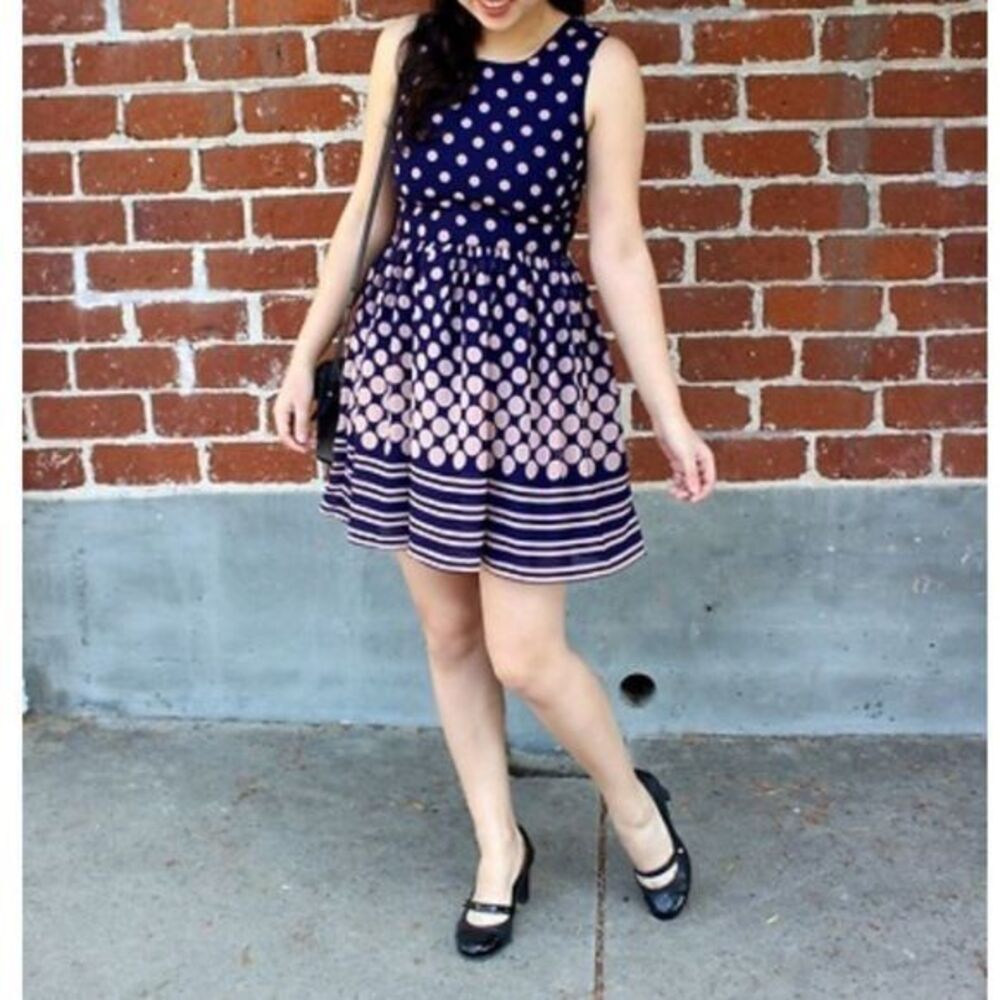 Maison Jules Polka Dot Dress, Franco size Small